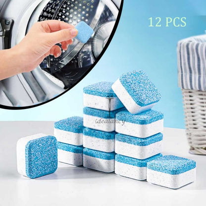 12 Pcs Washing Machine Cleaning Tablets for Odor and Bacteria Removal