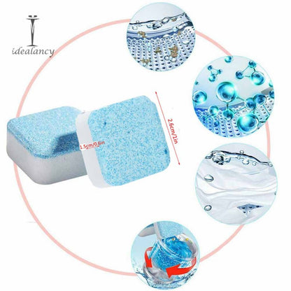 12 Pcs Washing Machine Cleaning Tablets for Odor and Bacteria Removal